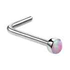 G23 Titanium Opal Nose Studs Retainer Pin L Shape Nose Piercing Earring Jewelry
