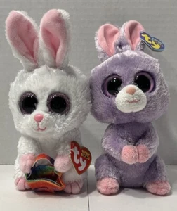Ty Beanie Boos Lote de 2 Con Etiquetas Domingo y Petunia Conejo de Pascua Conejos - Imagen 1 de 17