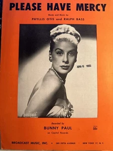 B Sheet Music BUNNY PAUL ‘Please Have Mercy’ (Otis/Bass) - Picture 1 of 2