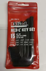 EKLIND 69215 15 PC .028-3/8 HEX-L KEY SET - Picture 1 of 2