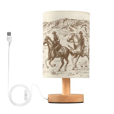 Bedside Lamp Western Desert Cowboy Table Lamp for Bedroom LED Nightstand Lamp... - Image 1 of 4