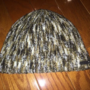 NWOT Columbia white brown tan melange boucle wool blend beanie hat one size - Picture 1 of 4