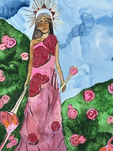 Alice Abenteuer im Wunderland Lewis Carrol Andrews Kunst Aquarell Malerei - Bild 1 von 3