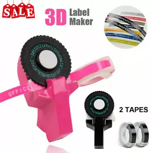 Manual 3D Embossing Label Maker Typewriter Printer DIY Machine with Free 2 Tapes - Picture 1 of 15