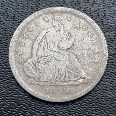 1838 Seated Liberty Half Dime 5c Better Grade #41353 Cover