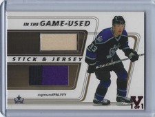 2002-03 In The Game Used Zigmund Palffy Stick & Jersey Gold Final Vault Red 1/1