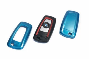 BMW Remote Flip Key Cover Case Skin Shell Cap Fob Protection Hull M Tech Blue - Foto 1 di 5