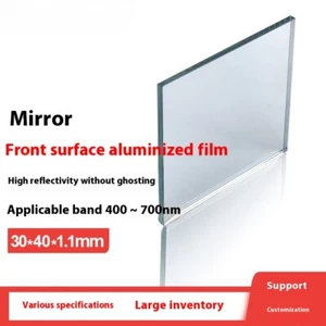 Aluminized flat mirror, anti-ghost front surface reflective glass 30 X40 X1.1mm - Picture 1 of 2