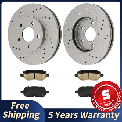 For Chevrolet HHR 2006 2007-2011 Front Brake Drilled Disc Rotors + Ceramic Pads Foto 1 de 4