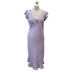 Dorothy Perkins Purple Short Sleeve Round Neck Dress Uk Women's Size 12 EE395 - Picture 1 of 5