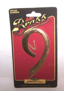 NUEVO Latón Sólido Casa Número 9 6 Hogar Buzón Puerta Oro Metal Color De Colección EE. UU. - Imagen 1 de 4