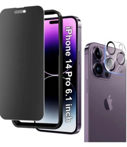 For iPhone 14 Pro 6.1 inch Matte Privacy Screen Protector with Camera Lens... - Zdjęcie 1 z 5