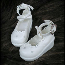 1/4MSD BJD Lolita Princess Shoes Wedges Heart Holes+Lace+Bow Deco Buckle LUTS
