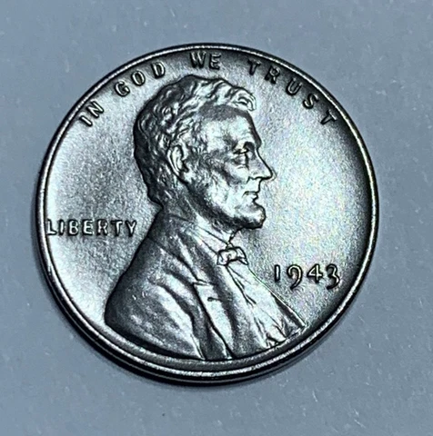 1943 P Lincoln Wheat Cent Steel Wartime Penny Very NIce Superb Looking Coin Cover