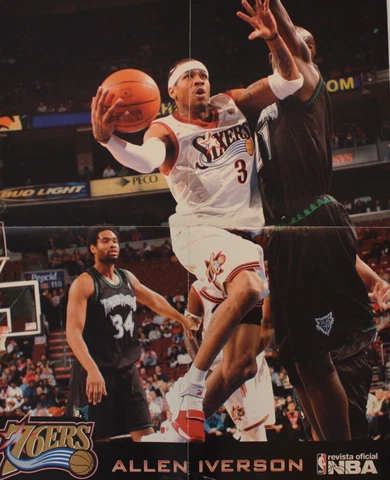 ALLEN IVERSON NBA Poster 76ers Basketball 20.5" x 16.5" (52 x 42 cm.) Spain READ Cover
