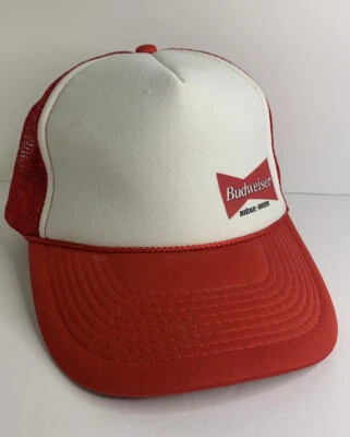 De colección Budweiser Cerveza - OTTO Trucker Malla Snapback Sombrero Gorra Rojo Blanco Nuevo de Lote Antiguo Foto 1 de 4