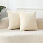 Cream White Cozy Soft Throw Pillow Covers,ivory Decorative Chenille Square Co...
