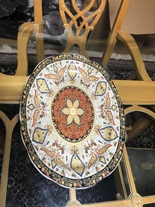 Large Oval Signed Chinese Porcelain Platter 16" X 11.5" - Picture 1 of 10