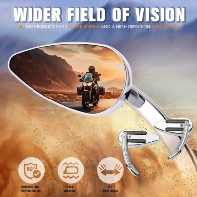 Par de espejos retrovisores LED de luz de giro para Harley Sportster 883 Foto 1 de 4