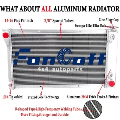 3 Row Radiator For 1967-72 Chevy C10 C20 C30 K20/K10 GMC C15 C2500 K25 Pickup - Image 1 of 4