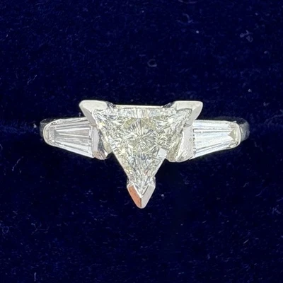 Trillion Cut Diamond Engagement Ring 1.04ctw 14k White Gold - Image 1 of 4