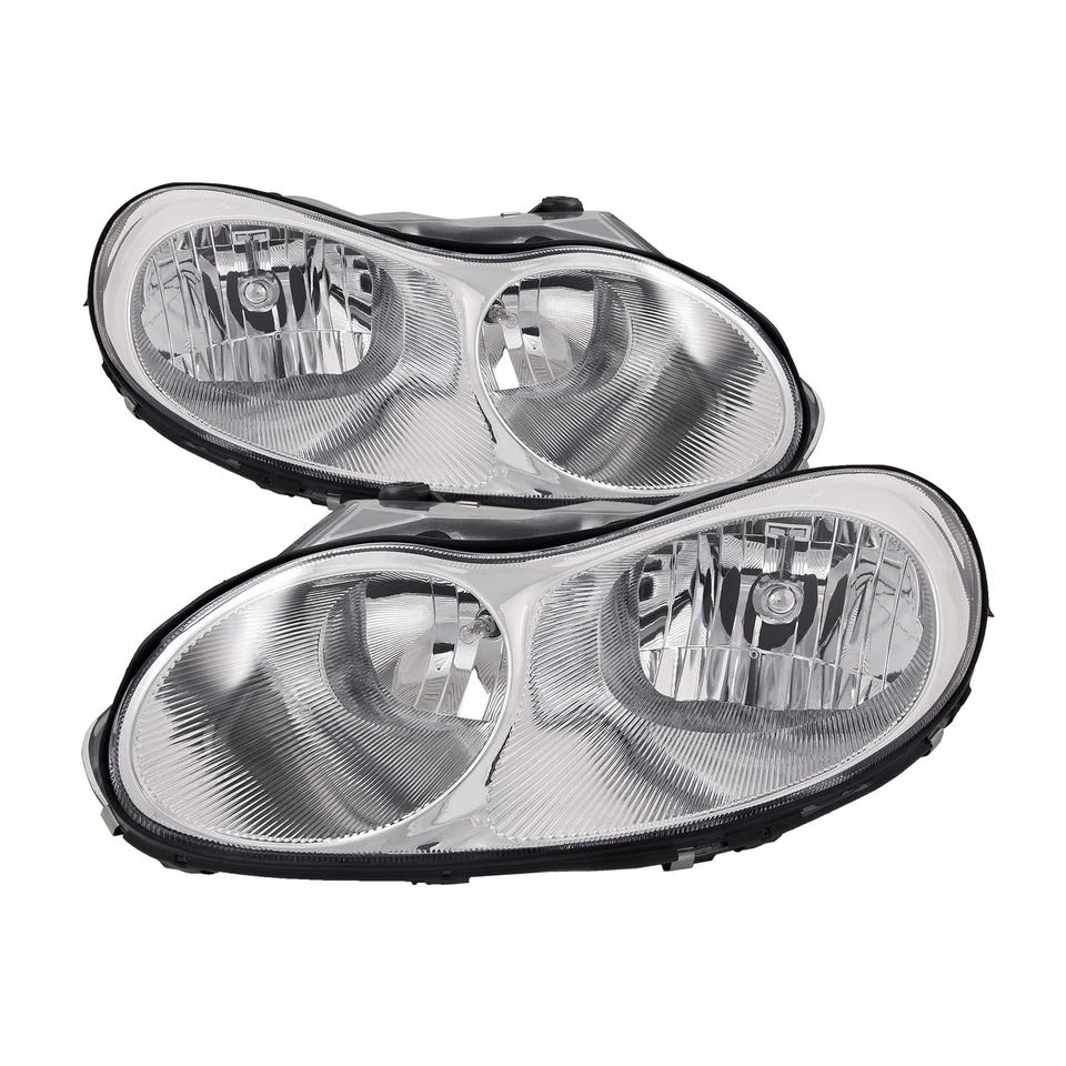 Headlights Set Fits 1998-2001 Chrysler Concorde Halogen Headlamp Pair Assembly - Image 1 of 4