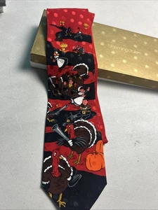 Krawatten in Verkleidung Krawatte 100% Seide Thanksgiving Motiv - Bild 1 von 5