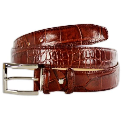 PASQUALE CUTARELLI Men’s Leather Belt – Crocodile – Made in Italy – Gift Boxed - Image 1 of 2