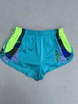 Vintage Adidas Women’s Sprint Running Shorts Turquoise Nylon Size UK10 W23” - Image 1 of 4