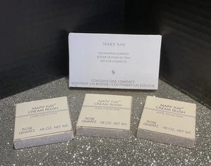 3-MARY KAY CREAM BLUSH COOL COLLECTTION .18 OZ. ROSE QUARTZ 0452 NOS + COMPACT - Picture 1 of 10