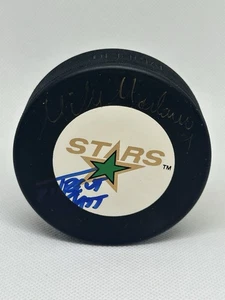 Mike Modano & Trent Klatt Signed Puck Minnesota North Stars Offical Puck - Picture 1 of 2