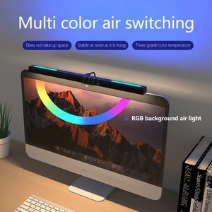 Computer Monitor Lamp Eye Caring 3 Color Temperature 7 Color Rgb Stepless VAC - Picture 1 of 24