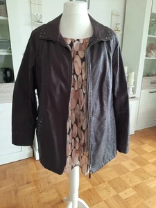 Neu SONJA BLANK LEDER Jacke Bordeaux Gr. 48 Und Chiffonbluse Sehr Edel - Bild 1 von 13