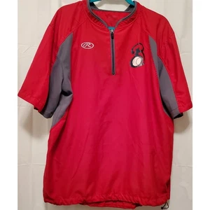 RAWLINGS Mens Red Short Sleeve Baseball Warm Up Batting Cage Pullover Size Large - Picture 1 of 4