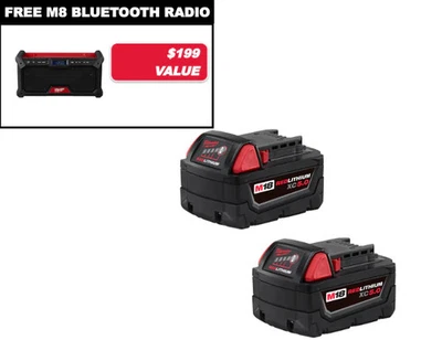 Milwaukee 2952-20B5 M18 18V Cordless Bluetooth Radio w/ 2 - 5AH Batteries - Image 1 of 4
