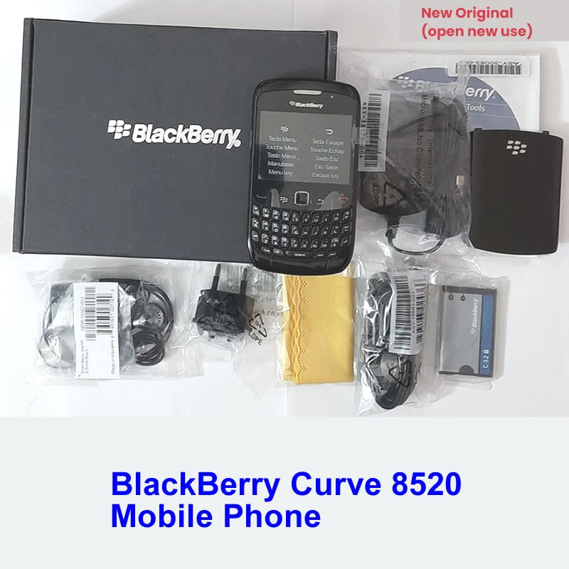 100% Genuine Original BlackBerry Curve 8520 GSM 2MP WiFi Unlock Mobile Phone BLK - Image 1 of 1