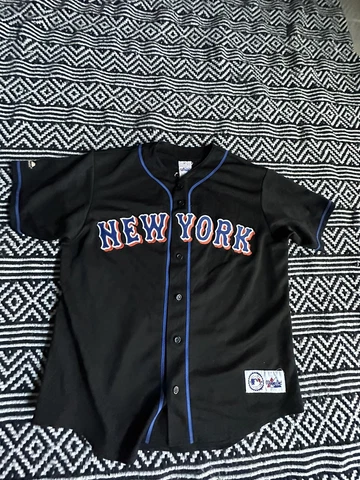 Vintage New York Mets Mike Piazza Baseball Jersey Black Mens Size 3X Sewn Cover