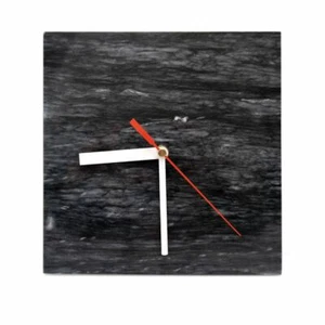 Reloj de Pared En Mármol Negro Made IN Italy White Marble Clock A 20cm - Picture 1 of 3