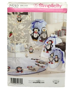 PINGUINO NATALE Artigianato Semplicità 2532 Albero Gonna Sacchetti Ornamenti Modello NON TAGLIATO - Foto 1 di 14