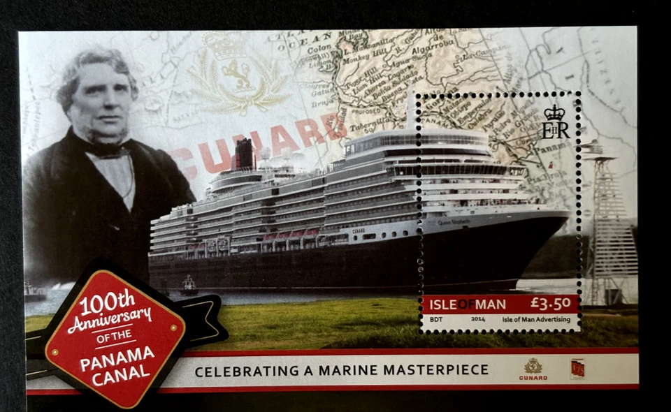 Isle of Man: 2014, Centenary of the Panama Canal, Liner Queen Elizabeth, M/Sheet - Image 1 of 1