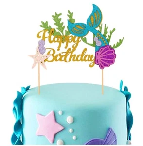 Mermaid Cake Topper Under The See Birthday Theme Party Decoration - Picture 1 of 7