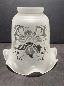 NUEVO STOCK ANTIGUO ESMERILADO 2 1/4"" TONO VIDRIO CON PATRÓN DE FLORES 5 3/4"" DE ANCHO - Imagen 1 de 22