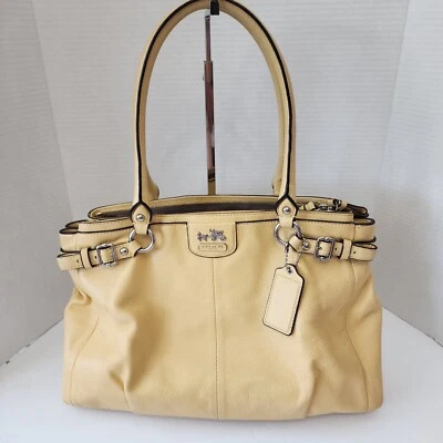 Bolso de Mano Coach Madison Kara Cartera Cuero Guijarro Amarillo Canario M1220-22262 Foto 1 de 4