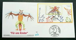 [SJ] Germany For Our Children Flying Dragon 1994 Painting (miniature FDC) - Picture 1 of 5
