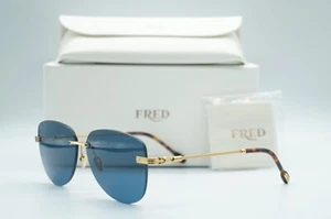 NEW FRED FG 40045U 30V RIMLESS GOLD TORTOISE AUTHENTIC SUNGLASSES FRAMES 61-12 - Picture 1 of 5