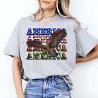 America American Eagle T-Shirt USA patriotic Unisex tee White Sand Grey