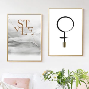 Poster Bilder 2er Set Schwarz Weiß Fashion Style Wanddekoration Deko je 21x30 - Bild 1 von 2