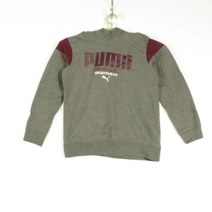 Puma Sweatshirt Girls Large Grey Long Sleeve Pullover Hooded Sweatshirt w Pocket - Picture 1 of 9
