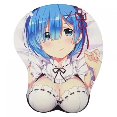 3D Oppai Anime Mouse Pad with Wrist Rest by Rem from Re:zero #01 - Image 1 of 3