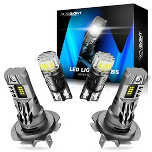 4X Novsight H7 T10 LED Headlight Plate Bulb 20000LM High Low Beam Lamp 90W 6500K - Picture 1 of 11